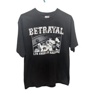 Betrayal Los Angelos Hardcore Band Black and White Tee T-Shirt Mens medium